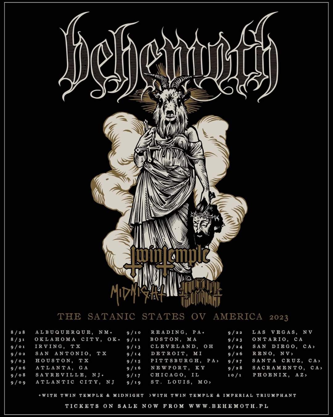 Behemoth The Satanic States Ov America Tour 2023 Mostly Music